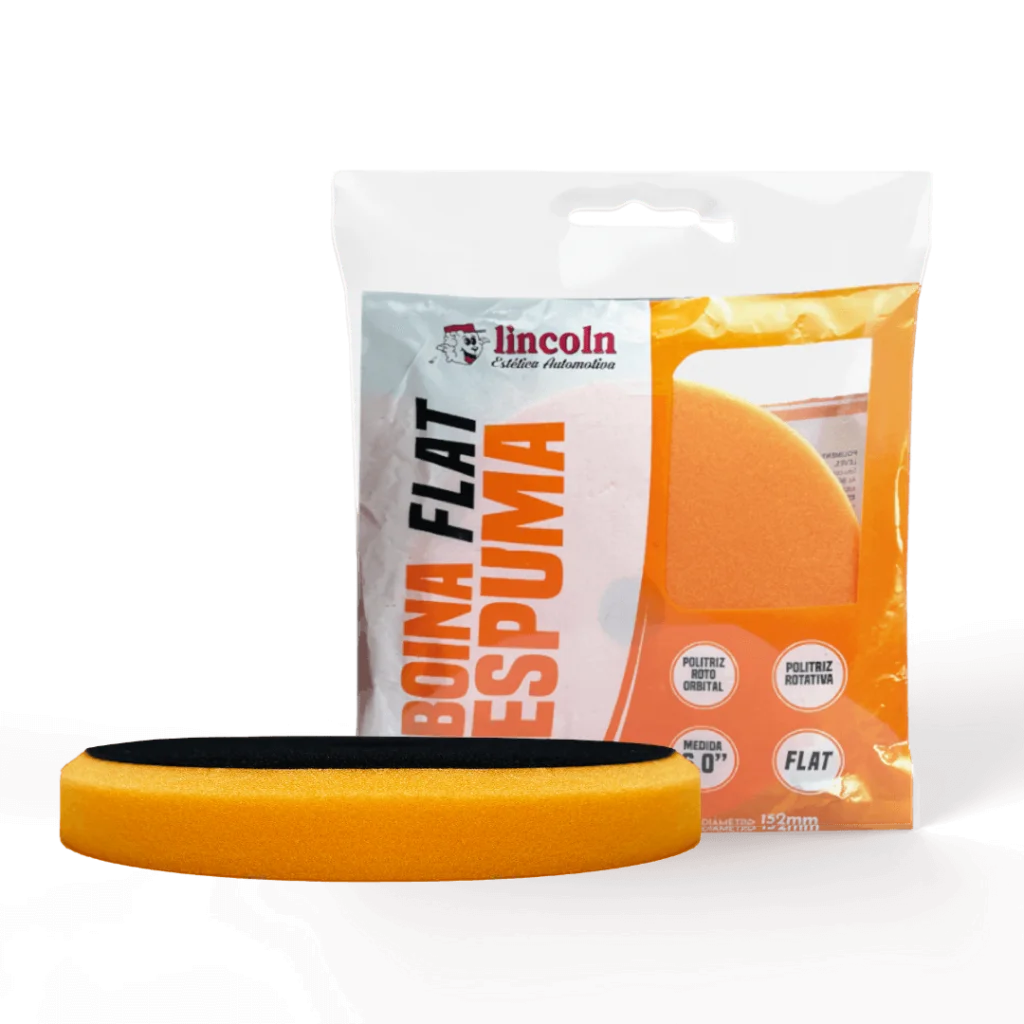 Boina SV de espuma 6" FLAT - Corte leve/refino - Laranja