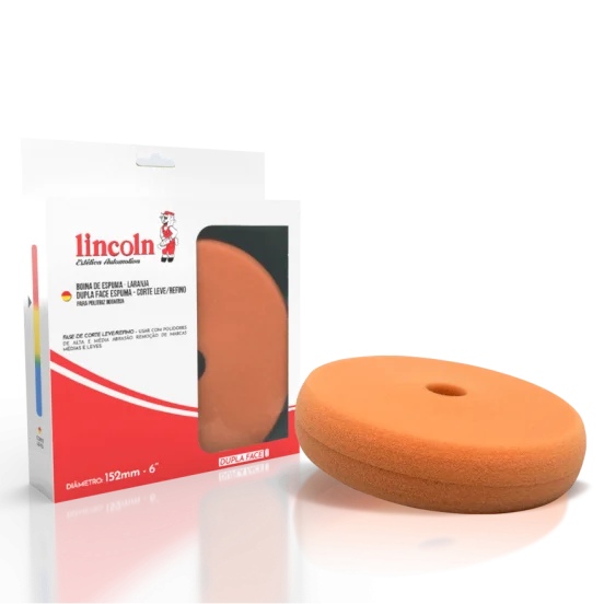 Boina Dupla Face Espuma 6'' PARA CORTE LEVE E REFINO LARANJA
