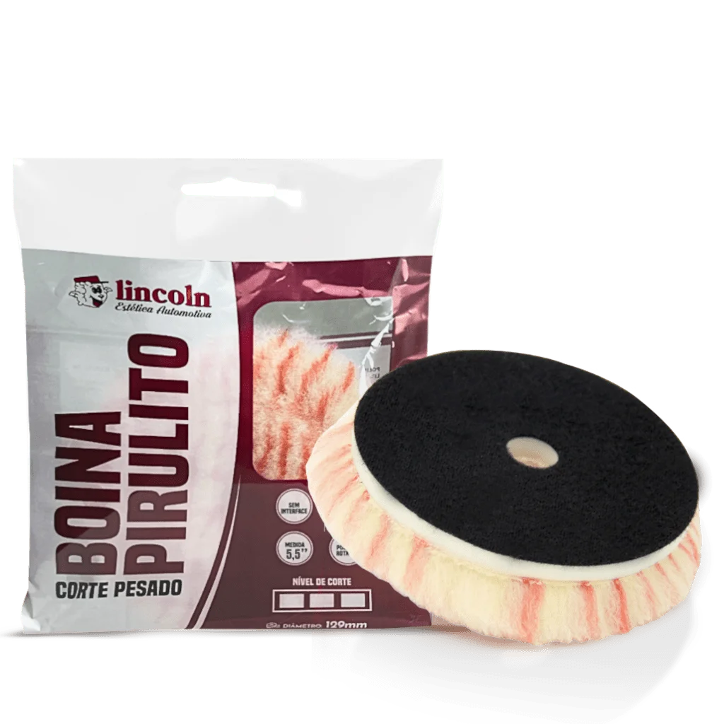 Boina para polimento Pirulito de Lã com interface CORTE PESADO 5,5''