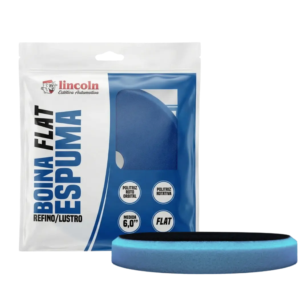 Boina de espuma 6" FLAT - Refino e Lustro - Azul SV