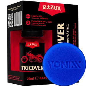 Vitrificador para Moto Tricover Plásticos Metal Borracha 20ml Razux Aplicador