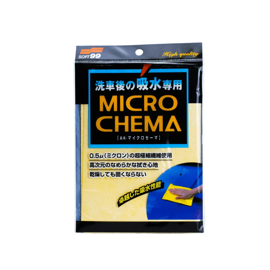 Toalha de secagem automotiva Soft99 Micro Chema tamanho pequeno cor azul