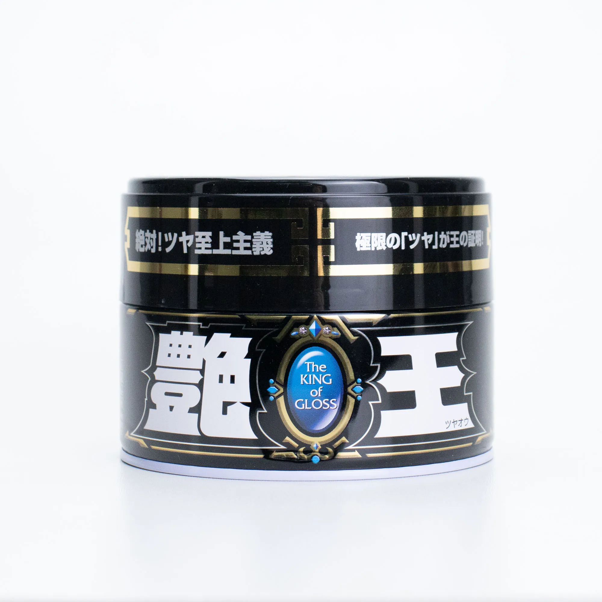 Lata da Cera 100% Sintética Soft99 The King of Gloss Black de 300g para carros de cores escuras