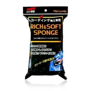 Esponja de lavagem automotiva Rich & Soft Sponge Soft99 amarela de alta densidade