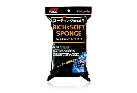 Esponja de lavagem automotiva Rich & Soft Sponge Soft99 amarela de alta densidade