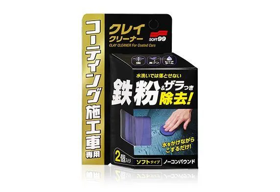 Barra de Argila Clay Bar Cleaner Soft99 50g para descontaminação de carros vitrificados